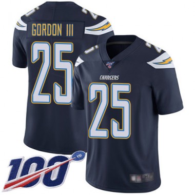 Los Angeles Chargers NFL Football Melvin Gordon Navy Blue Jersey Men Limited #25 Home 100th Season Vapor Untouchable